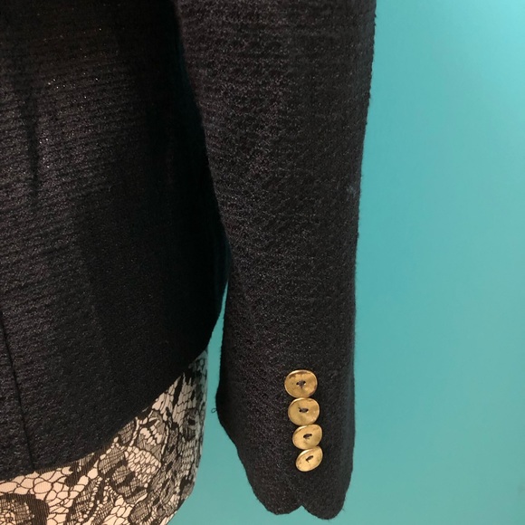 Mary Kay | black with metallic threading blazer | 14R | with extra gold buttons - Picture 4 of 9